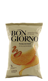 Чипсы из натурального картофеля рифленые со вкусом "Лук" 80 г