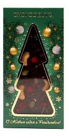 Шоколад темный с украшением Брусника, Вишня, Кешью Новый год 100 г