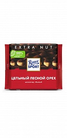 Риттер Спорт Extra Nut темный с цельным орехом 100 г