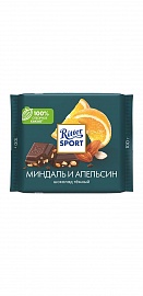 Риттер Спорт темный с дробленым миндалем и апельсиновой цедрой 100 г